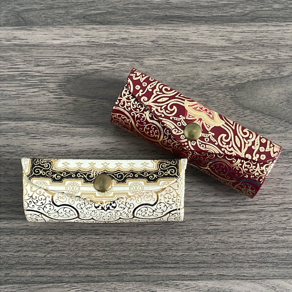 Vintage Italian Genuine Leather Lipstick Holder